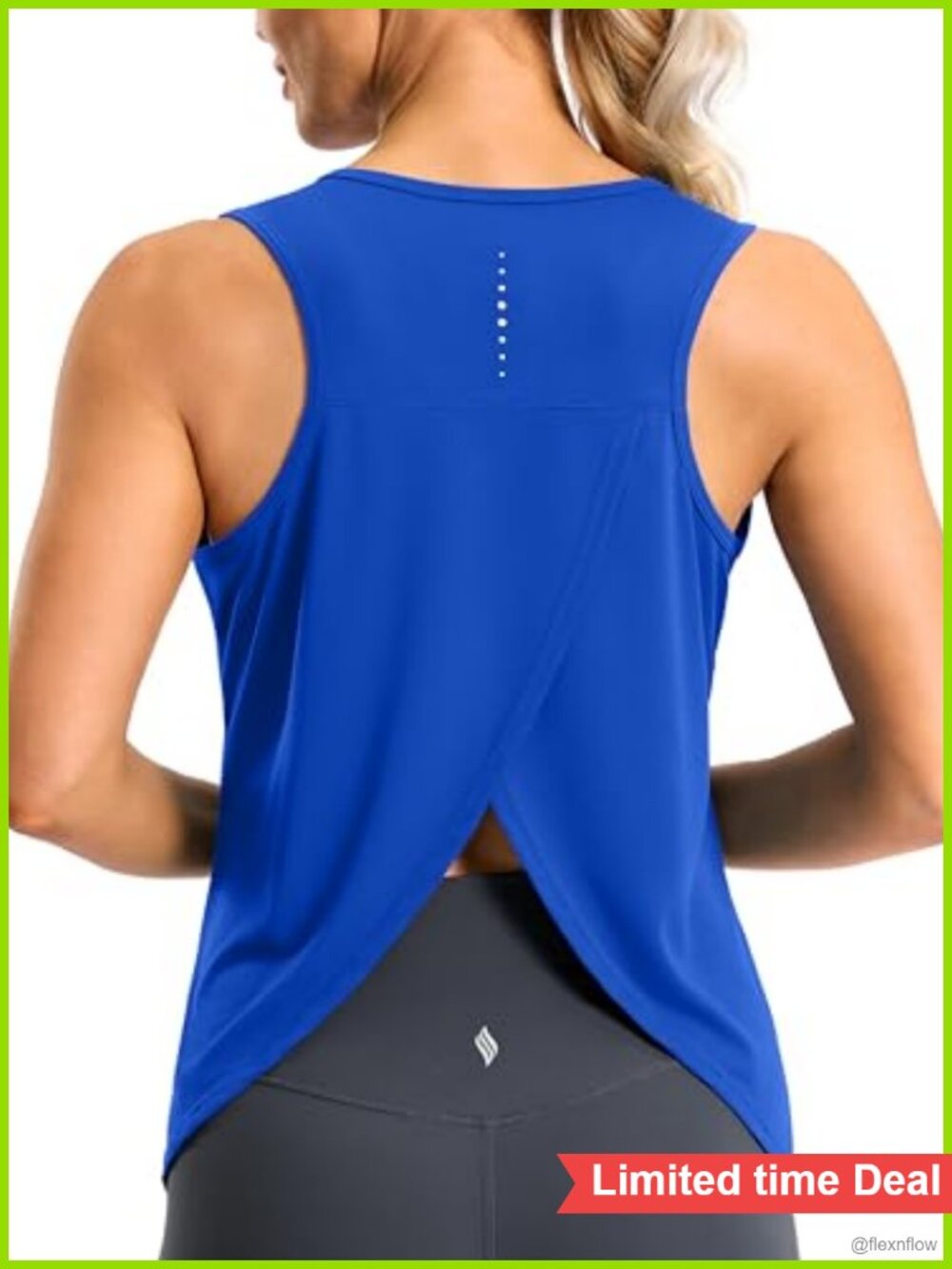 Open Back Athletic Tank Top Sleeveless Racerback Workout Yoga Gym